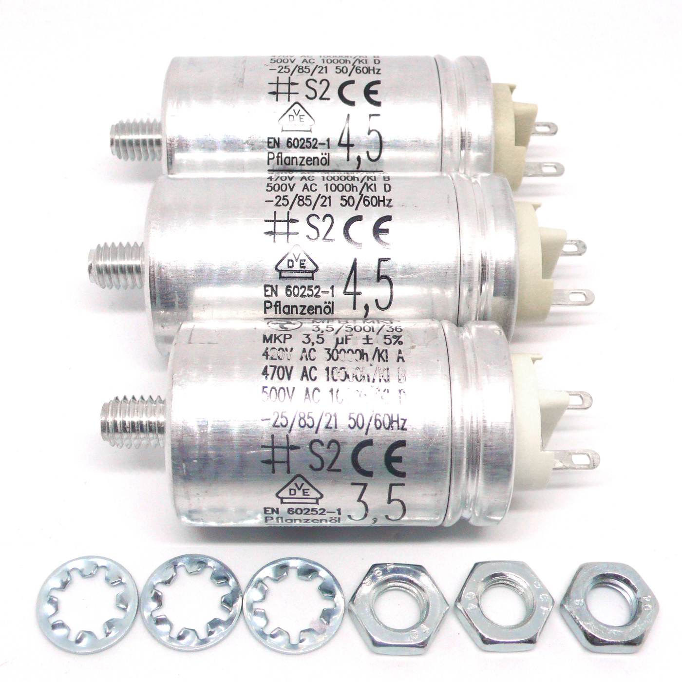 Premium motor capacitor set (1x 3.5μF and 2x 4.5μF) for Revox A77, B77 &amp; PR99 (set of 3)