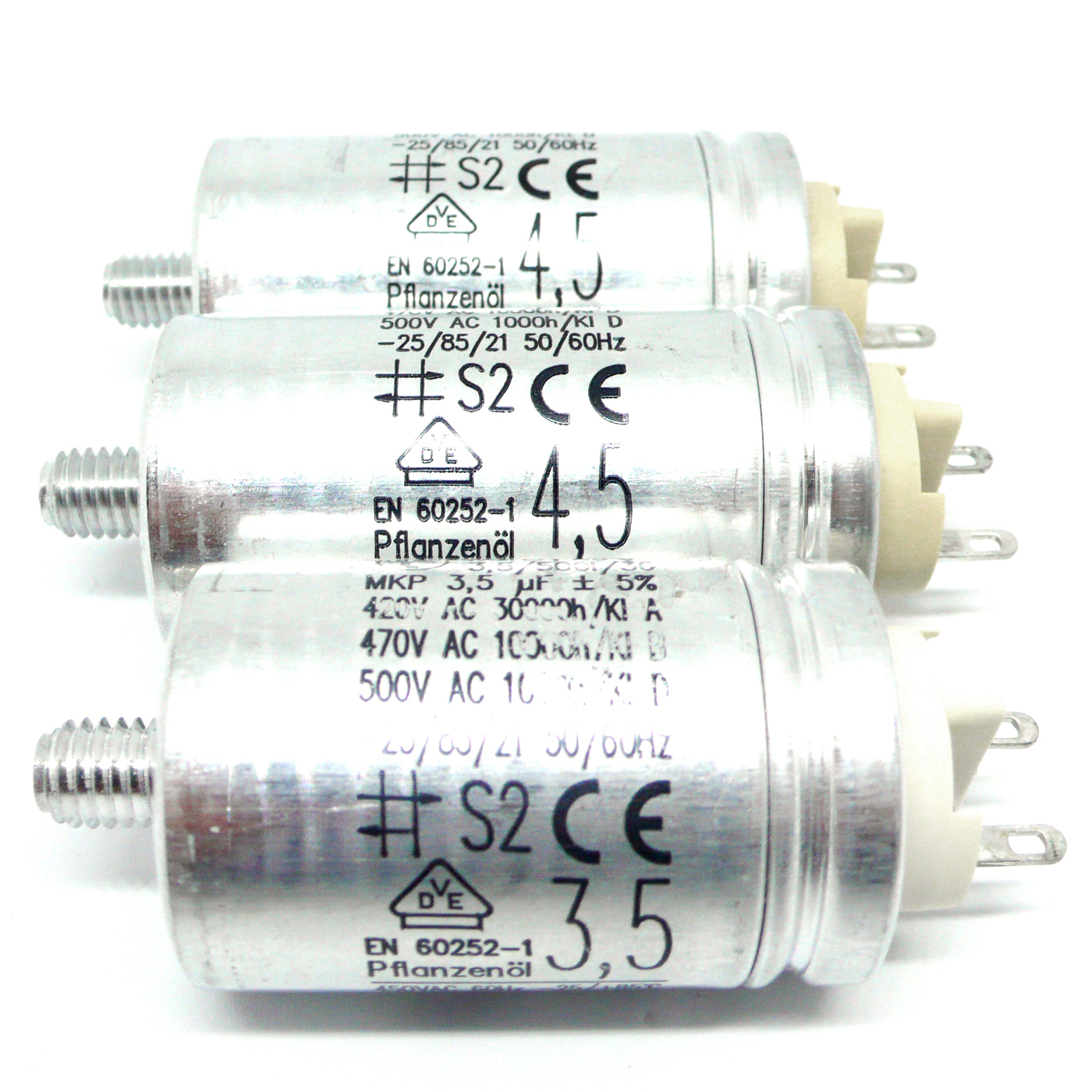 Premium motor capacitor set (1x 3.5μF and 2x 4.5μF) for Revox A77, B77 &amp; PR99 (set of 3)