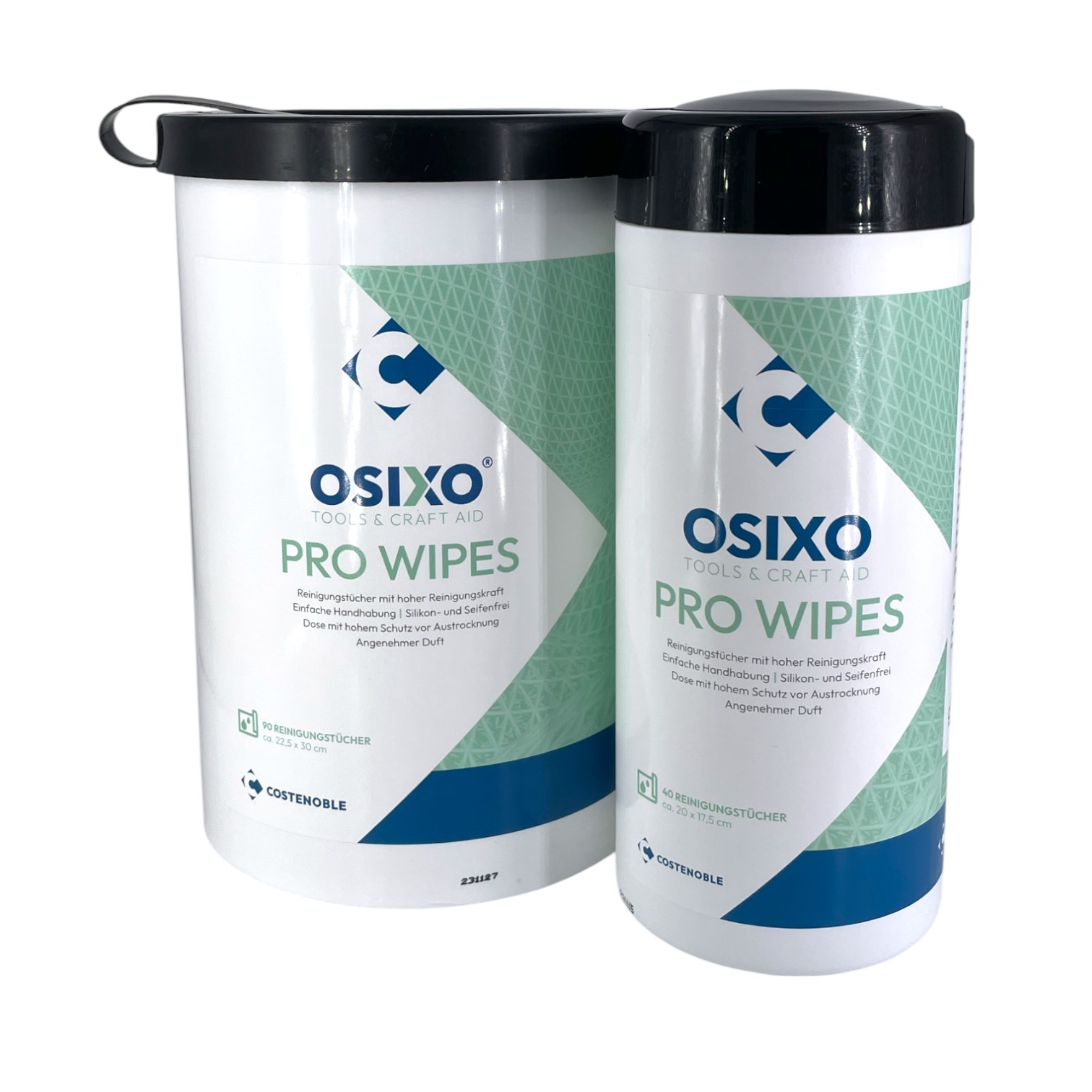 OSiXO Pro Wipes Reinigungstücher für Werkstatt, Haushalt und Hobby (90er Set) in Spender-Dose