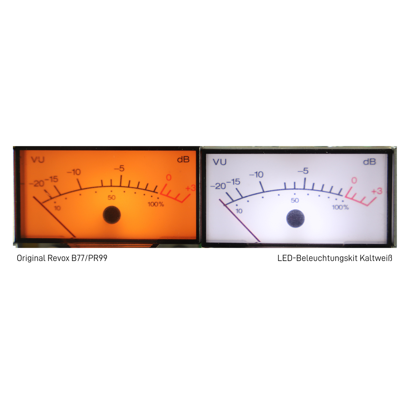 VU meter LED lighting kit for Revox B77 / PR99 in cool white