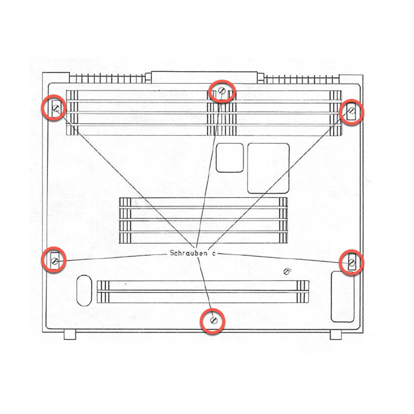 Screw set 1: housing screws for Grundig TS1000 (set of 17)