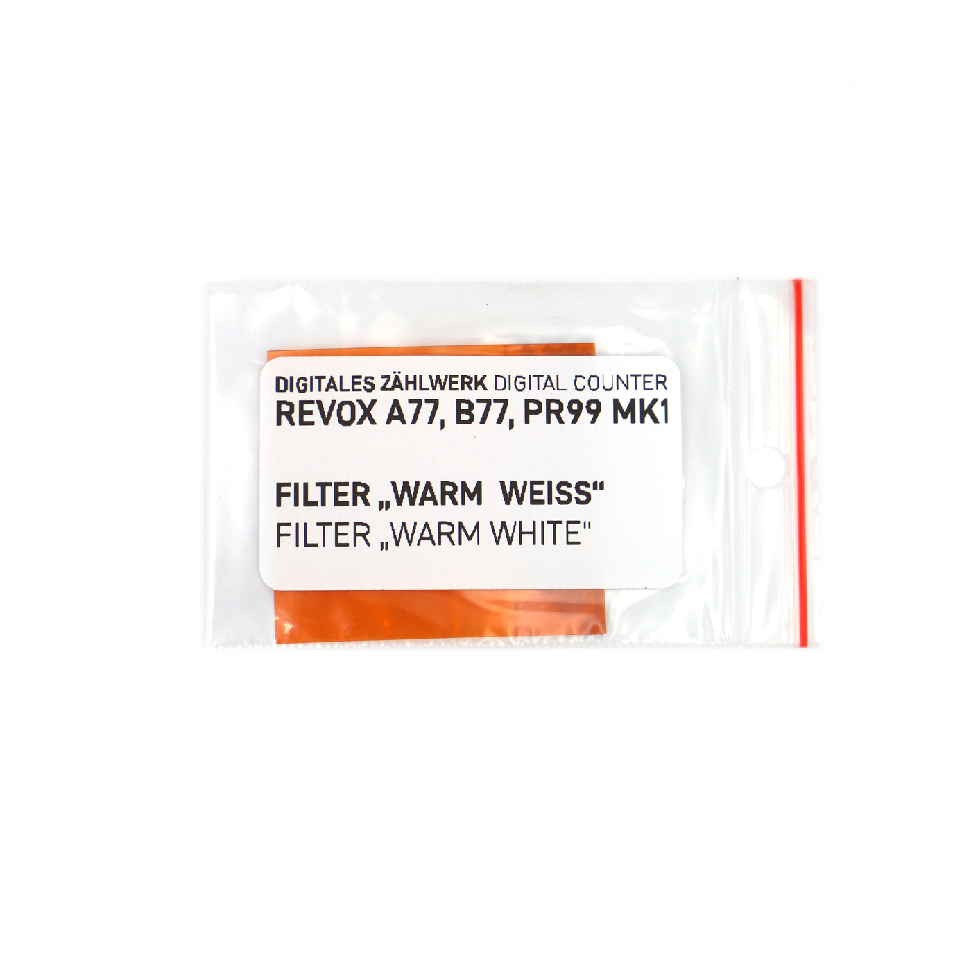 Filter foil &#39;LED warm white&#39; for digital counter Revox A77, B77 and PR99 MK1